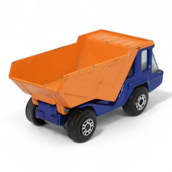 Vintage 1975 Lesney Matchbox #23 Atlas Dump Truck Blue & Orange Die-Cast Toy Eng - Picture 5 of 7